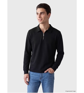 LCWAIKIKI Classic Siyah Polo Yaka Erkek Tişört