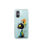 Redmi 12C ile Uyumlu Splash Kedi Tasarımlı Şeffaf Silikon Kılıf