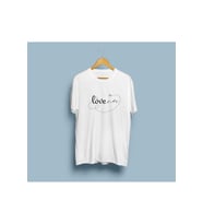 Oversize Love Yazı Baskısı Unisex T-shirt (Beyaz)