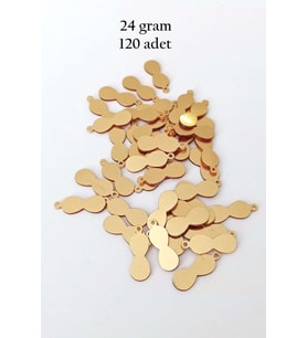 Oya Abiye Bileklik Kolye Pleksi Metalik Plastik Pul Altın Renk 24 gram 120 adet - BNC540