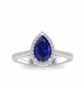 0,80 Karat Pırlantalı Safir Yüzük