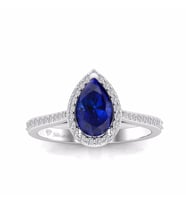 0,80 Karat Pırlantalı Safir Yüzük