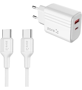 Play Serisi PL07 Type-C to Type-C 2in1 PD Seyahat Şarj Aleti 20W Beyaz