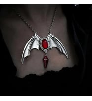 DÜKKAN DESİGN GOTİK BAT CROSS TABUT KOLYE