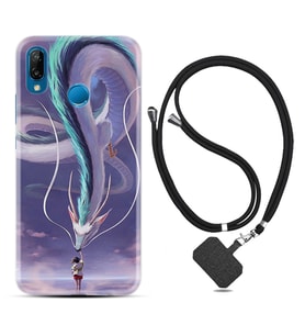 Huawei P20 Lite Mate 10 20 Lite Pro P40 Lite KılıfBoyun Askılı Silikon Kız ve Ejderha 1742