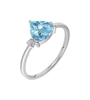 Sirius Pırlanta ve Üçgen Kesim Sky Blue Topaz Taşlı Yüzük 0731R0038