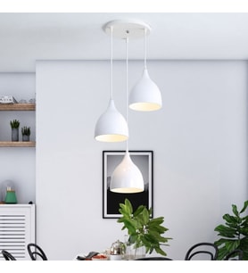 RİOLİGHT RETRO,RUSTİK,VİNTAGE BEYAZ 3XE27 DUYLU METAL SARKIT AVİZE TABAN ÇAPI:30CM