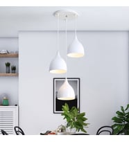 RİOLİGHT RETRO,RUSTİK,VİNTAGE BEYAZ 3XE27 DUYLU METAL SARKIT AVİZE TABAN ÇAPI:30CM