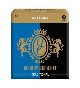 D'Addario RGC10BCL250 Grand Concert Bb Klarnet Kamışı No: 2.5 (Orta Seviye/Eğitim) - 10'lu Paket  Esnek ve Kolay Çalım, Dengeli Tepki ve Kararlı Performans