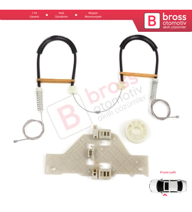 Citroen C4 MK1 LC LR 2004-2014 4/5 Kapı 9221V1 İçin Elektrikli Ön Sol Cam Kriko Tamir Seti