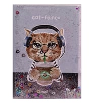Kedi Resimli A5 Boy Simli Ve Sulu Kapaklı Defter Şahmat-1080