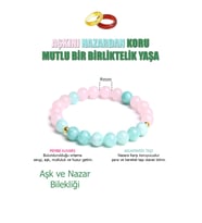 Doğal Taş Aşk ve Nazar Bilekliği  ( Akik Yüzük Hediyeli )