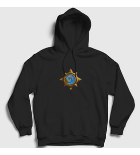 Presmono Unisex Siyah Hearthstone Warcraft Oyun Logo Kapüşonlu Sweatshirt 421417tt