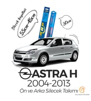 RBW Ön ve Arka Silecek Seti Opel Astra H 2004-2013 ile uyumlu (Siyah)