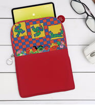 BK Gift Modern Soyut Tasarımlı Taşınabilir Koruyucu Tablet Kılıfı & Organizer Çanta - Kırmızı-5