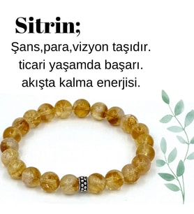 SİTRİN TAŞİ BILEKLIK DOGAL ORJINAL TAŞ KUTULU SERTIFIKALI