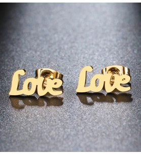 Kişiye Özel 925 Ayar Gümüş Love Küpe