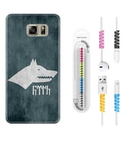 Samsung S7 Edge S20 Fe Plus Ultra S21 S22 Kılıf Kablo Koruma Spiral Silikon Göktürk 2 1411