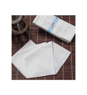 Teksin El Yüz Cep Mendili Beyaz 12 li Paket 36x36 Cm TM Beyaz