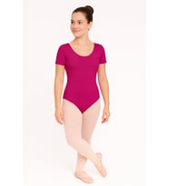 Kısa Kollu Full Lycra Cotton Bale Mayosu-Yetişkin (Fuşya)