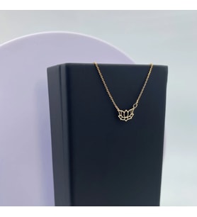 Lotus Çiçeği 14 Ayar Altın Kolye
