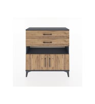 Arges Şifonyer 2 Raflı 2 Çekmeceli 2 Kapaklı 88x30x96 Antrasit-Çam