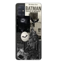Samsung Galaxy A51 Uyumlu Batman Kolaj Tasarımlı Şeffaf Telefon Kılıfı
