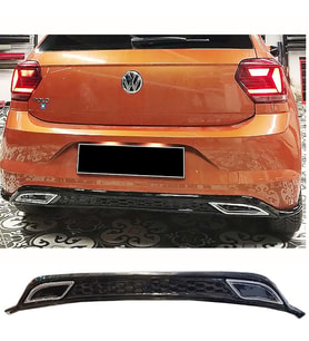 Vw Polo Mk6 Sport Difüzör Parlak Siyah Egzoz Görünüm 2018 2019 2020 Arka-difizör-bodykit-ek-karlık