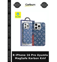B iPhone 16 Pro Uyumlu MagSafe Karbon Kılıf Teknoloji Telefon Aksesuarı Şık Tasarım
