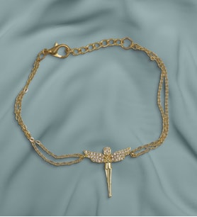BK Gift Zirkon Taşlı Gold Melek Bileklik