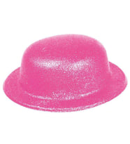 Pembe Renk Simli Melon Yuvarlak Parti Şapkası 24x26 cm