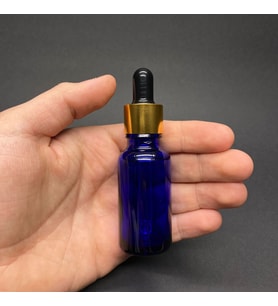 20Ml Mavi Cam Damlalıklı Şişe , Gold Metal Kapak , 20 Cc Mavi Cam Damlalıklı Şişe x 6 Adet