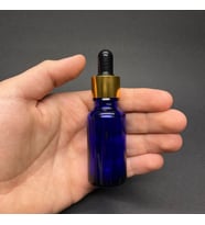 20Ml Mavi Cam Damlalıklı Şişe , Gold Metal Kapak , 20 Cc Mavi Cam Damlalıklı Şişe x 6 Adet