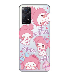Redmi Note 12 Pro 4G Uyumlu Melody Kuromi Desenli Şeffaf Telefon Kılıfı