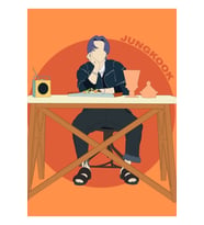 Butter Jungkook Konsept Fotoğraf - Kpop Fan Art Tablo Ahşap Poster Dekoratif Kod159