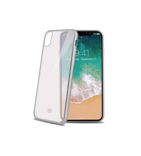 Celly Lasermatt iPhone X ile Uyumlu Gümüş Kılıf
