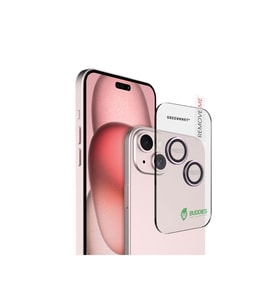 GREENMNKY Buddıes Iphone 15 / 15 Plus Uyumlu Kamera Lens Koruyucu (Pink) (Açık Pembe)