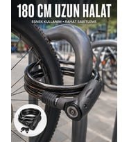 Motosiklet, Bisiklet Elektrikli Scooter İçin Ağır Hizmet Tipi Çelik Halat Kilidi