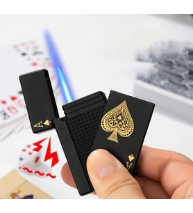 Yaratici Poker Tasarim Jet Alev Oyun Kartı Rüzgar Geçirmez Çakmak