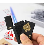 Yaratici Poker Tasarim Jet Alev Oyun Kartı Rüzgar Geçirmez Çakmak