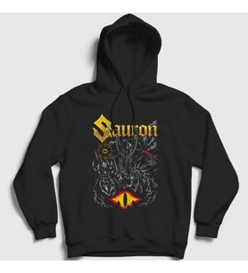 Presmono Unisex Siyah Sauron 2 Yüzüklerin Efendisi Lord Of The Rings Kapüşonlu Sweatshirt 487361tt