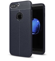 Apple iPhone 7 Plus Kılıf Esnek Pu-Deri Leather-Pu Serisi Protected Case (Lacivert)