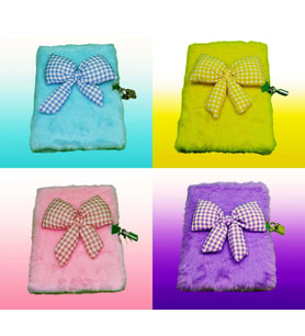 BAM KİLİTLİ KURDELALI PELUŞ DEFTER