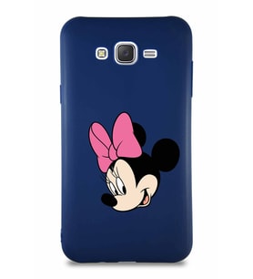 Samsung Galaxy J7 Soft Premier Kapak Minnie Mouse-B Tasarımlı Silikon Kılıf - Lacivert (Şeffaf)