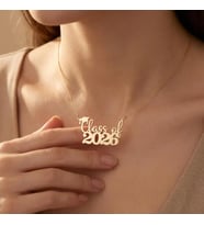 Kişiye Özel 925 Ayar Gümüş Mezuniyet Yıl Kolye (Gold)