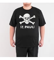 Bant Giyim - St. Pauli 4XL Büyük Beden Siyah Erkek Tişört (Siyah - Beyaz)