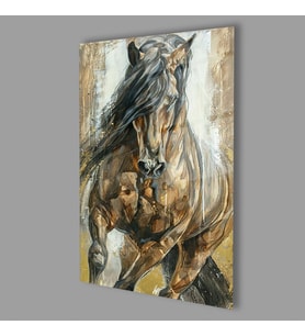 Kahverengi At 4mm Dayanıklı Cam Tablo Temperli Cam, Brown Horse Glass Wall Decor