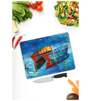 Kayıklar  Cam Kesme  ve Sunum Tahtası  25 Cm X 35 Cm
