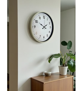 36 Cm Krem Dekoratif Duvar Saati (Standart)