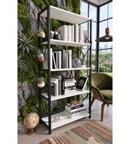 MORE Metal Kitaplık 5 Raflı Geniş Kitaplık Dosya Kitap Rafı Ofis Ev Rafı